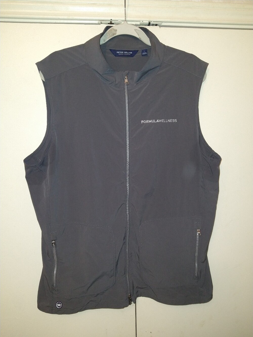 Peter Millar Crown Crafted Contour Full Zip Vest Men's sz Large W/Logo